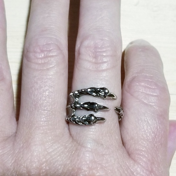 925 Sterling Silver Ring Dragon Claw STATEMENT - Picture 6 of 8